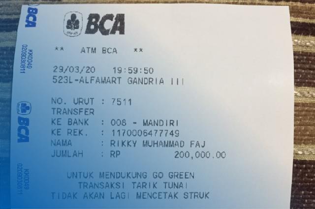 Bukti Transfer BCA Asli