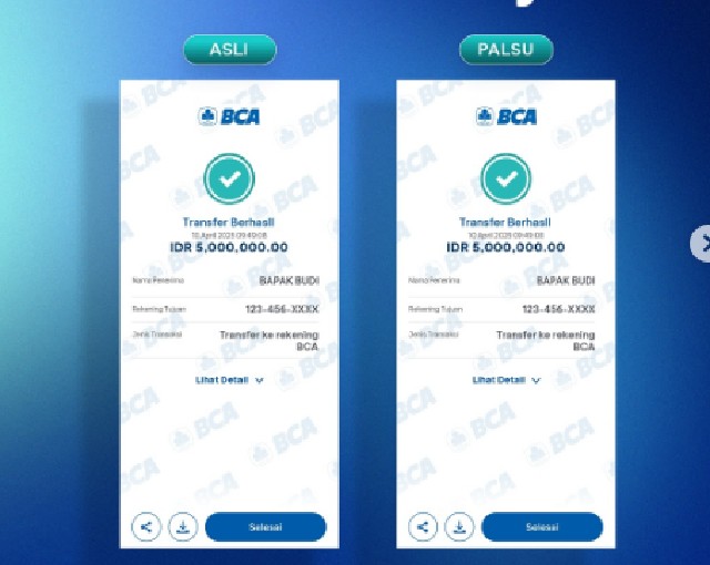 Cek Bukti Transfer BCA Palsu Vs asli Terbaru 1 Bukti Transfer BCA