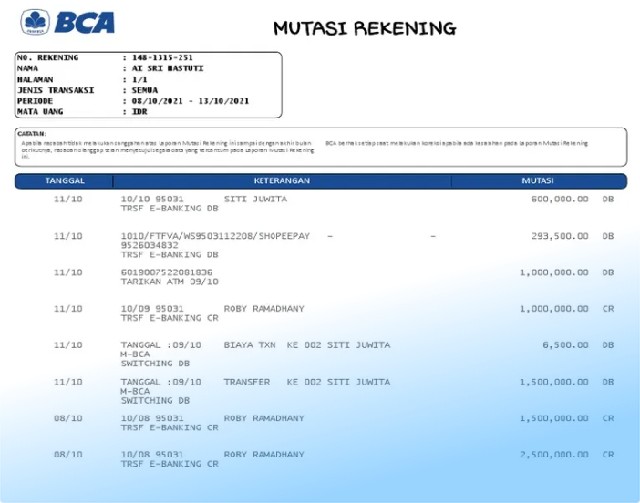 Cara Cek Mutasi Rekening BCA hingga 6 Bulan